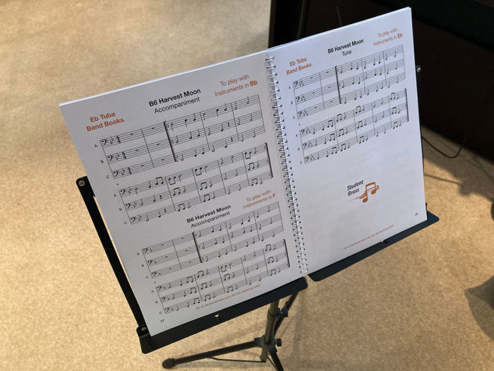 A book on a music stand